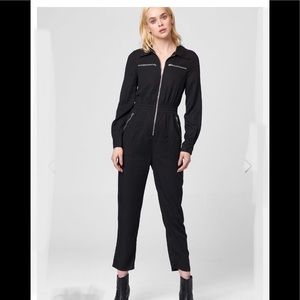 BLANK NYC yummy black jumpsuit zip up, size M